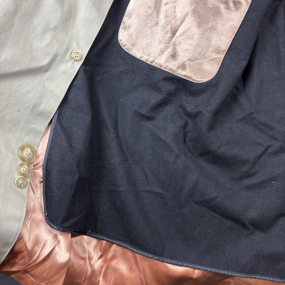 Kenneth Barnard Dbl Breasted Trench Rain Coat Mens 42L Beige Vtg Belted w Liner - Picture 6 of 11